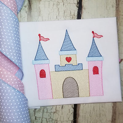 princess castle machine embroidery design